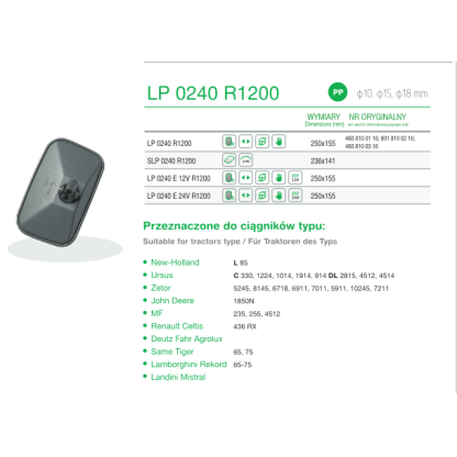 Univerzální zrcátko k traktoru, LP0240R1200