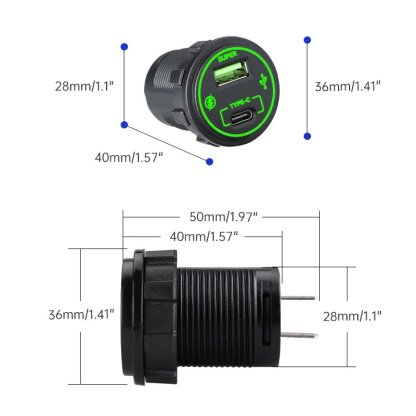 USB nabíječka QC3.0 + USB-C, 12/24V