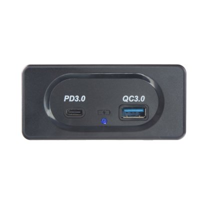 USB QC3.0 + USB-C PD3.0 zásuvka 12/24V, montáž na povrch