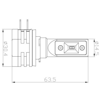 V20 LED H11 bílá, 12/24V, 5000LM