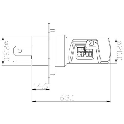 V20 LED H4 bílá, 12/24V, 5000LM