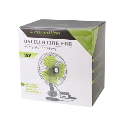 Ventilátor 12V/21W kovový, pr.20cm na přísavku, 86339