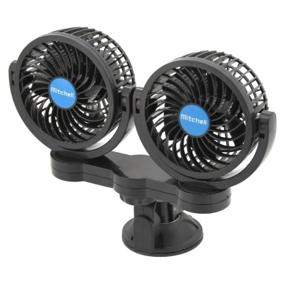 Ventilátor MITCHELL DUO 2x108 mm 12V na přísavku, 07222