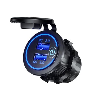 Vestavěná nabíječka 2x USB QC 3.0 s dotykovým vypínačem a podsvícením, 63207