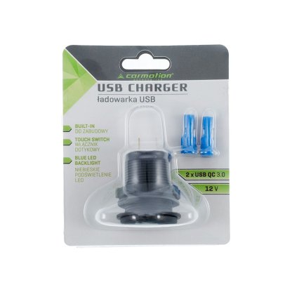 Vestavěná nabíječka 2x USB QC 3.0 s dotykovým vypínačem a podsvícením, 63207