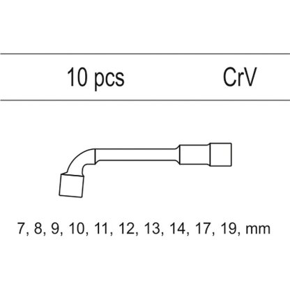 Vložka do zásuvky - klíče nástrčné 7-19 mm, 10 ks CrV