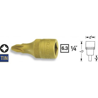 Vnější KŘÍŽOVÝ nástrčný klíč 1/4" PZ2 Hazet 8507-PZ2 - HA037377