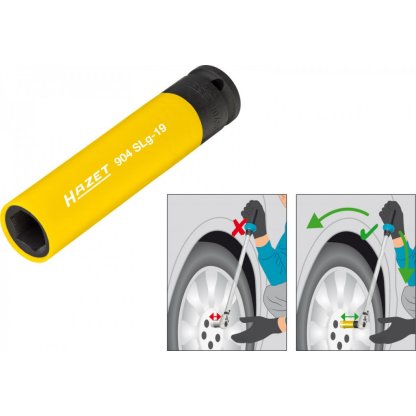Vnitřní nástčný klíč 1/2" šestihranný 19 mm extra dlouhý Hazet (904 SLg-19) - HA203710