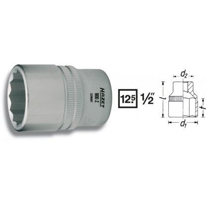 Vnitřní nástrčný klíč 1/2" dvanáctihranný 1.1/16 HAZET 900AZ-1.1/16 - HA043583