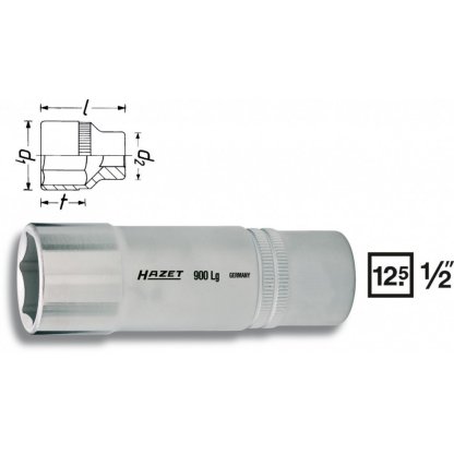 Vnitřní nástrčný klíč 1/2" šestihranný 21mm HAZET 900LG-21 - HA043965
