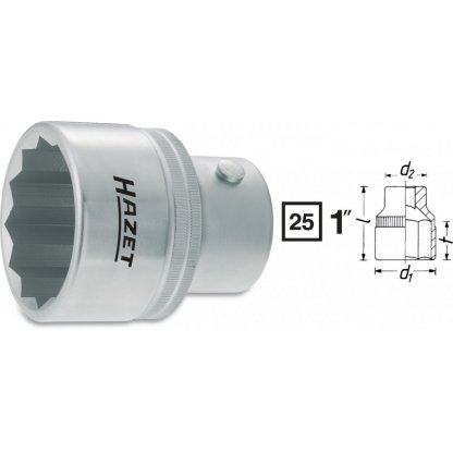 Vnitřní nástrčný klíč 1" dvanáctihranný 70mm HAZET 1100Z-70 - HA002603