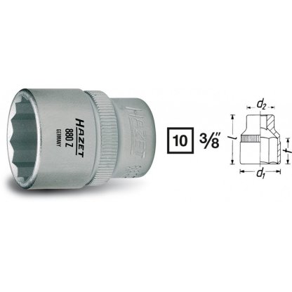 Vnitřní nástrčný klíč 3/8" dvanácithranný 10mm HAZET 880Z-10 - HA041848