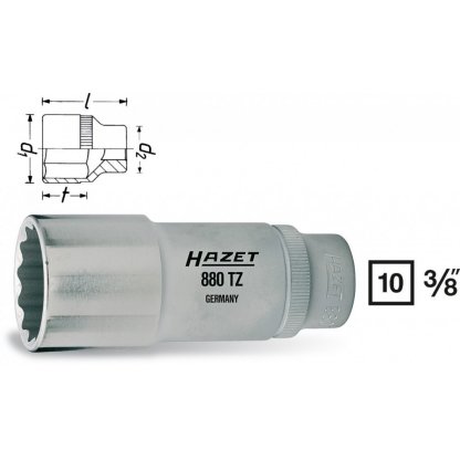 Vnitřní nástrčný klíč 3/8" dvanáctihranný 22mm HAZET 880TZ-22 - HA041800