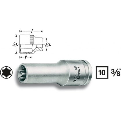 Vnitřní nástrčný klíč 3/8" TORX® E8 HAZET 880LG-E8 - HA053070