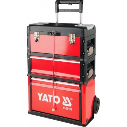 Vozík na nářadí 3 sekce, 2 zásuvky, nosnost 45kg - YT-09102