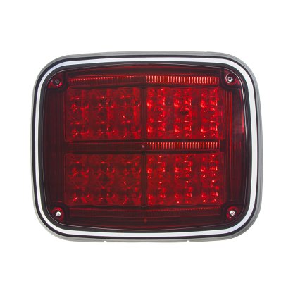 Výstražné LED světlo obdélníkové, 12/24V, červené