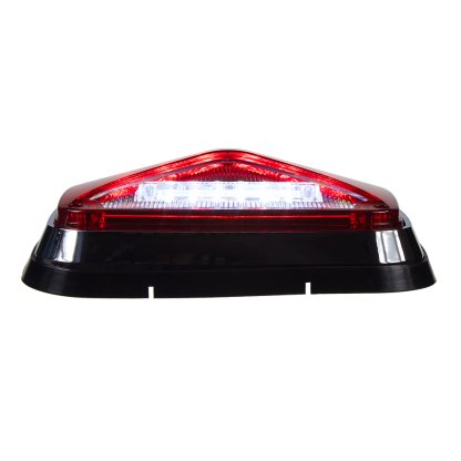 Výstražné LED světlo obdélníkové s přísvitem, 12-24V, červené, ECE R65