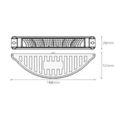 Výstražné LED světlo vnější, 12-24V, 6x3W, oranžové, ECE R65