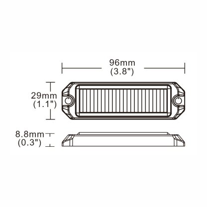 x SLIM výstražné LED světlo vnější, oranžové, 12-24V, ECE R65