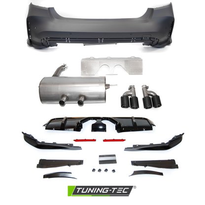 Zadní nárazník s výfukem pro BMW F30 11-18 v G80 M-PERFORMANCE STYLE PDC