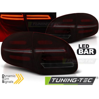Zadní světla LED BAR a dynamickým blinkrem, Porsche Cayenne 10-15 černá/červená/kouřová