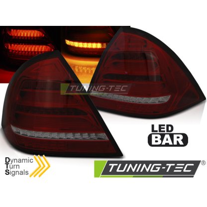 Zadní světla LED bar, s dynamickým blinkrem pro Mercedes C W203 04-07 červená/kouřová