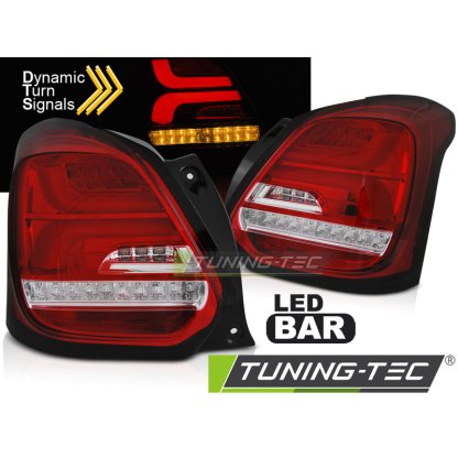 Zadní světla LED BAR s LED s SEQ blinkrem Suzuki Swift VI 17- červená/bílá