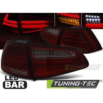 Zadní světla LED bar VW Golf 7 červená/kouřová