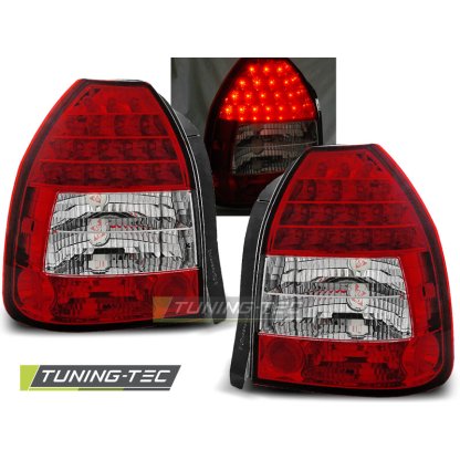Zadní světla LED Honda Civic 3dv. 96-00 - červená/chrom