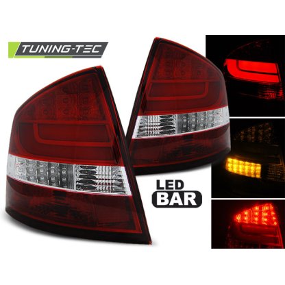 Zadní světla LED Lightbar Škoda Octavia II liftback 04-13 chrom/červená