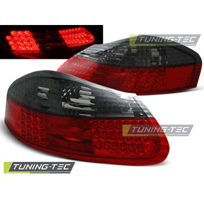 Zadní světla LED Porsche Boxter červená / chrom tmavá