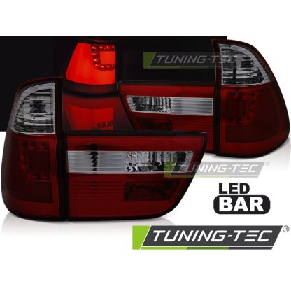 Zadní světla LED pro BMW X5 E53 1999-2003, červené/kouřové