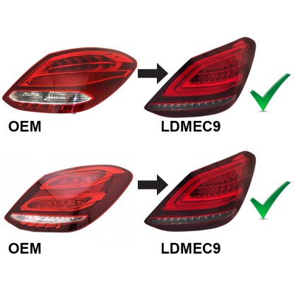 Zadní světla LED s LED dynamickým blinkrem pro Mercedes-Benz C W205 14-18 červená