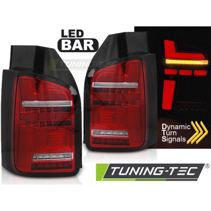Zadní světla LED s LED dynamickým blinkrem VW T6.1 20- křídlové dvěře - červené