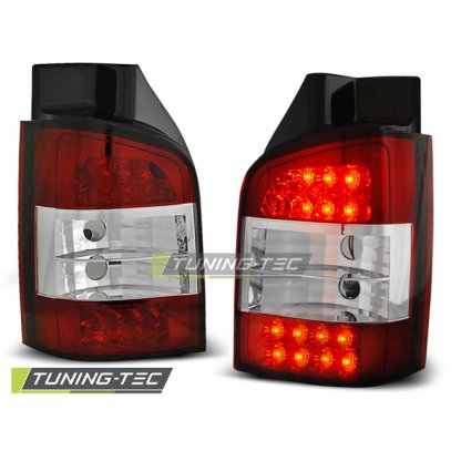 Zadní světla LED VW T5 červená/chrom krystal