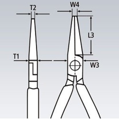 Zahnuté půlkulaté kleště 200 mm Knipex pro mechaniky chromované - 3825200
