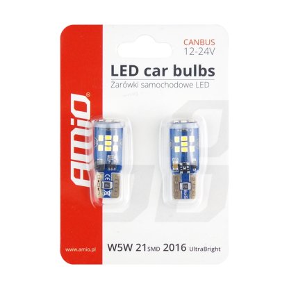 Žárovka 12/24V LED 21xSMD T10 (W5W) bílá, CAN-BUS, 02445