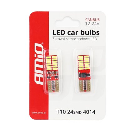 Žárovka 12/24V LED 24xSMD T10 (W5W) bílá, CAN-BUS, 01287