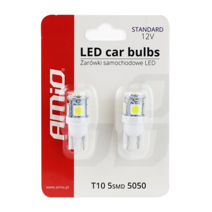 Žárovka 12V LED 12V 5xSMD T10 (W5W), délka 28mm, 01284