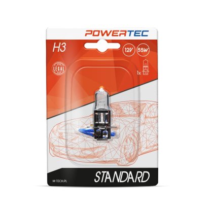 Žárovka halogenová H3 12V/55W, PTZ3-01B, baleno na blistru