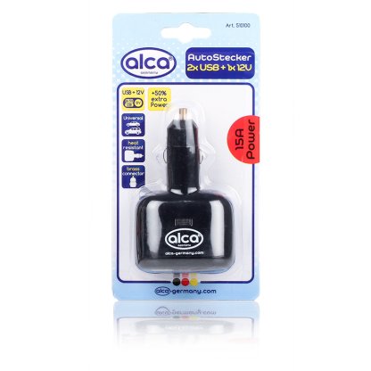 Zástrčka do autozapalovače 12V s 2x USB (2.1, 1.0A) ALCA, 510100