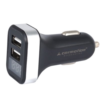 Zástrčka s 2x USB výstupem 2,1 a 1A s voltmetrem 12/24V, 58709