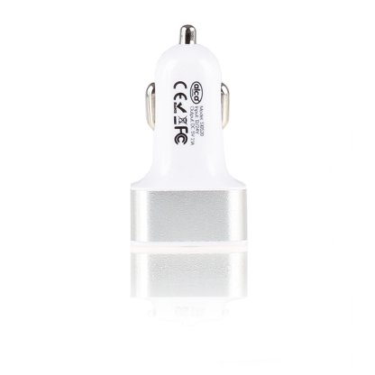Zástrčka s 3x USB výstupem (1,0A; 1,0A; 2,1A), 12/24V, bílo-stříbrná, 510520