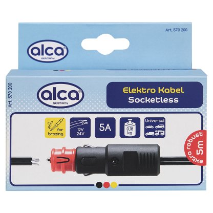 Zástrčka zapalovače 12/24V 8A s kabelem 5m, 570200