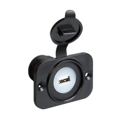 Zásuvka USB 2100mA 12/24V s krytem vodotěsná, 39006