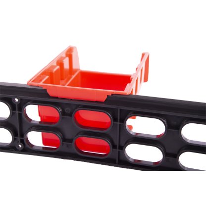 Závěsná plastová lišta s 6 plastovými boxy - MW8712
