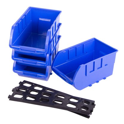 Závěsná plastová lišta se 4 plastovými boxy - MW8711