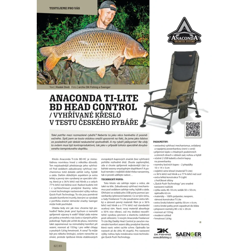 Anaconda křeslo vyhřívané Ti-Lite BD-HC - Head Control