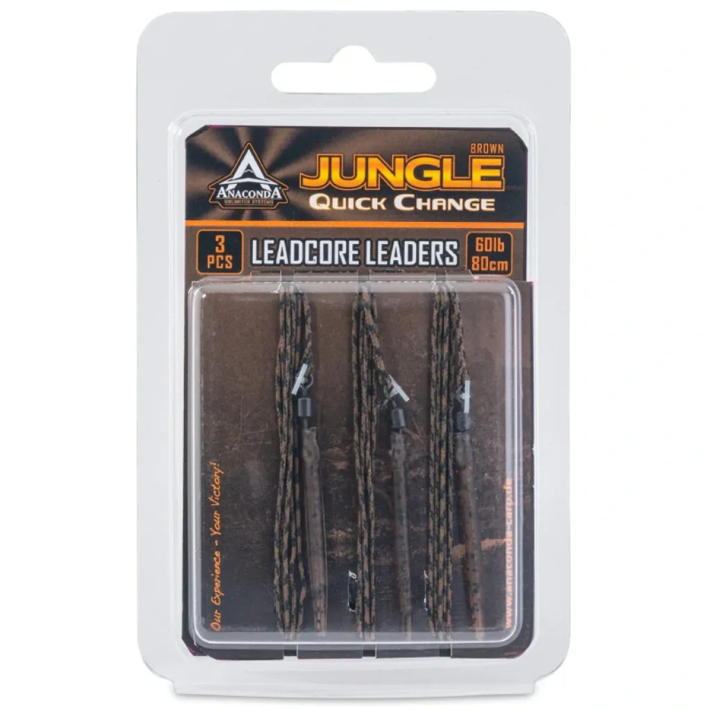 Anaconda olověnka Jungle Quick Change Leadcore Leaders 40lb 80cm 3ks hnědá