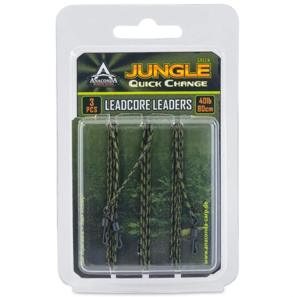 Anaconda olověnka Jungle Quick Change Leadcore Leaders 60lb 80cm 3ks zelená
